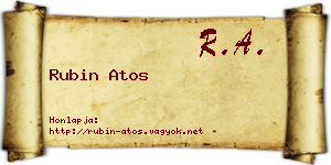 Rubin Atos névjegykártya